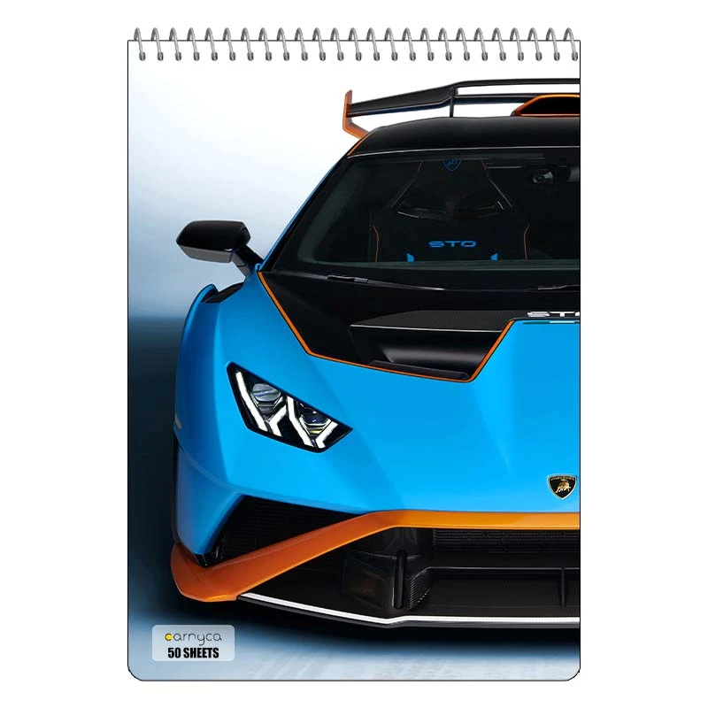 دفتر نقاشی 50 برگ سیمی کارنیکا طرح لامبورگینی هوراکان Lamborghini Huracan کد 78156