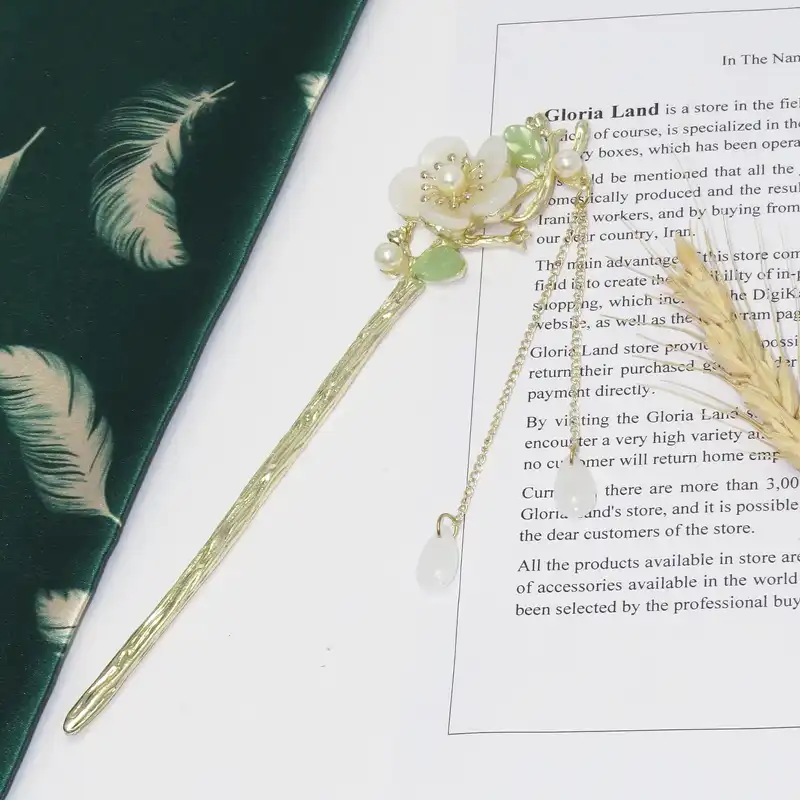 گیره مو زنانه مدل کانزاشی آویز دار کد G_Lnd_3151