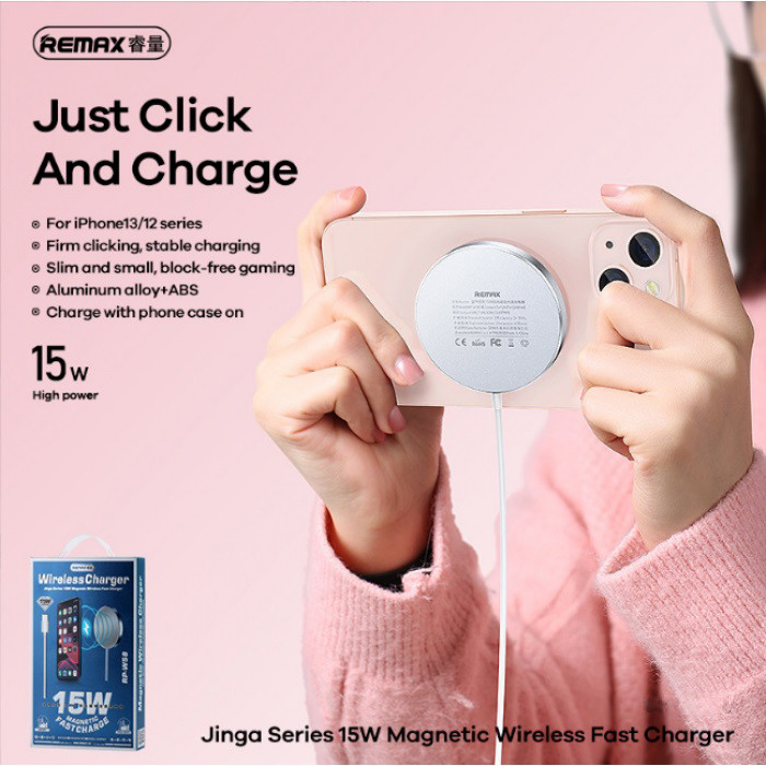 شارژر 15 وات بی سیم ریمکس مدل Magsafe Fast Charge 15W