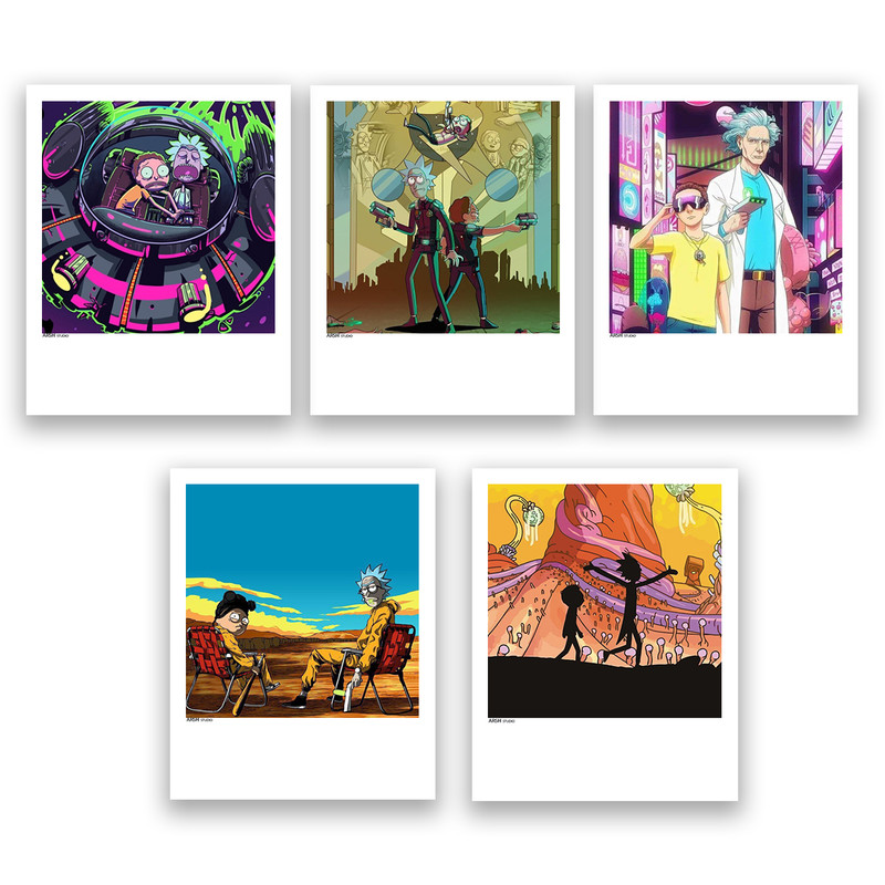 آویز تزیینی عرش مدل فانتزی ریک و مورتی کد Asa276 مجموعه پنچ عددی 