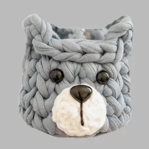 سبد قلاب بافی طرح خرس کد 01