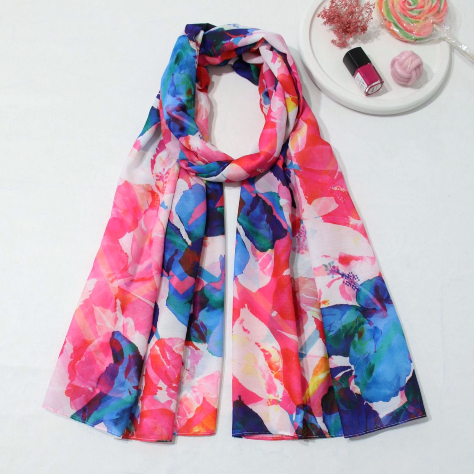 شال زنانه مدل نخی شاد کد a-4092 -  - 2