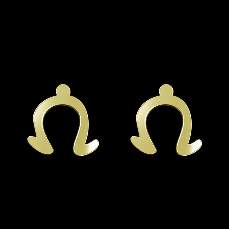 گوشواره طلا 18 عیار زنانه مدوپد مدل هندسی کد GA1-16166