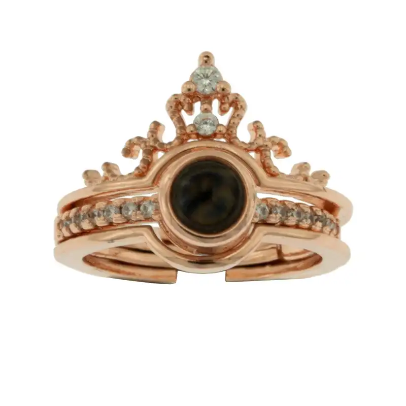 انگشتر زنانه برانت مدل تاج دوستت دارم به صد زبان دنیا