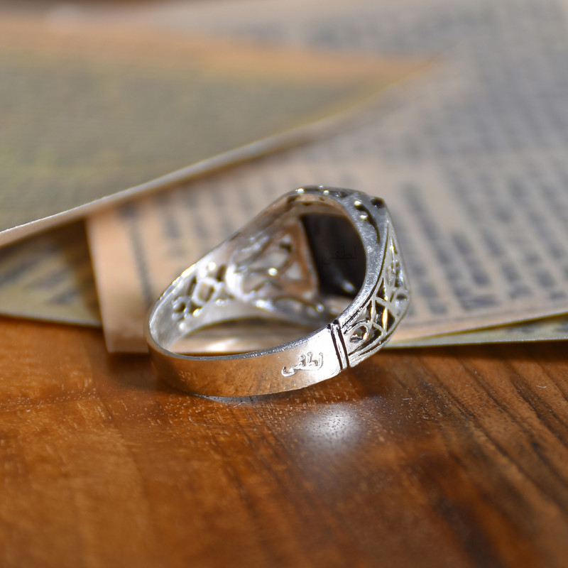 انگشتر نقره مردانه نقره جات لطفی مدل عقیق کد ANMS01E02