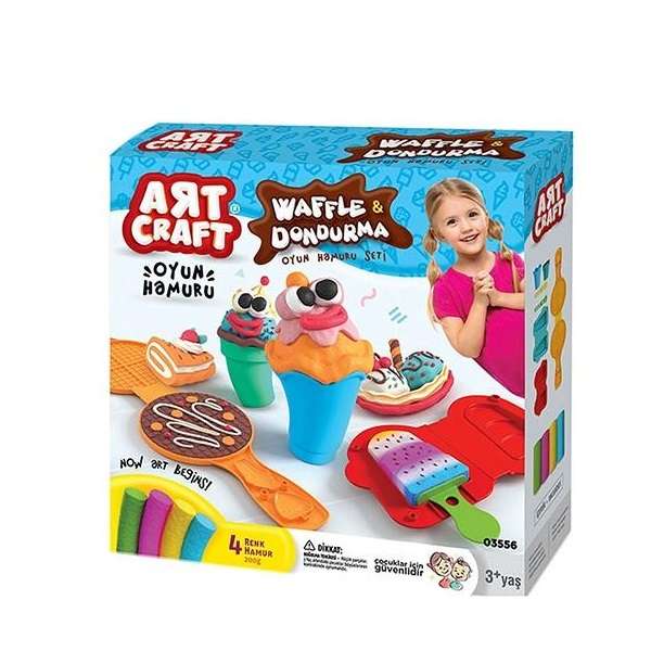 خمیر بازی مدل Waffle N Ice Cream Play Dough Set کد 03556 مجموعه 11 عددی