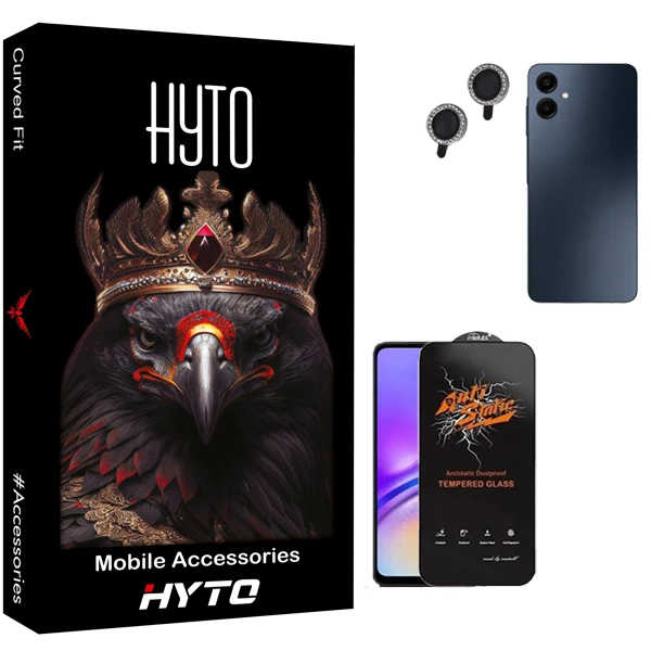  محافظ صفحه نمایش هیتو مدل Antistatic Touch مناسب برای گوشی موبایل سامسونگ Galaxy a06 به همراه محافظ لنز نگینی