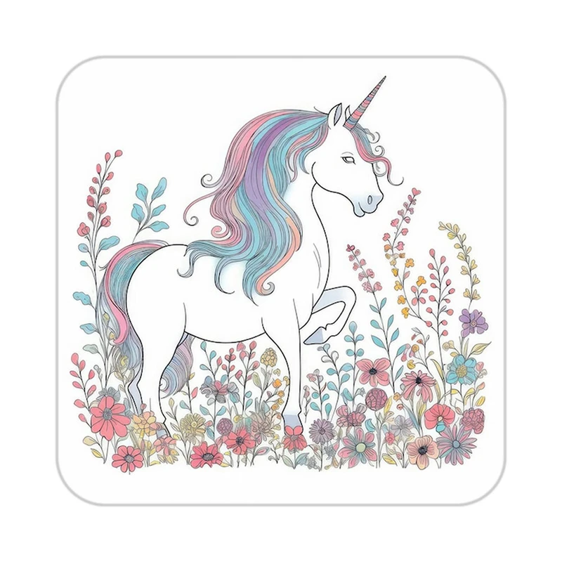 زیر لیوانی کاکتی طرح اسب تک شاخ و یونیکورن مدل mp32623