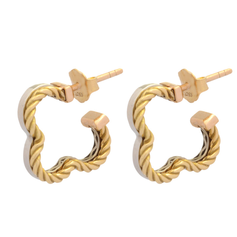 گوشواره میخی طلا 18 عیار زنانه طلای مستجابی مدل گل کد 5412