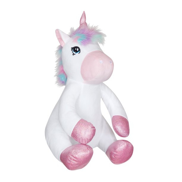 عروسک طرح اسب تک شاخ مدل RainBow Unicorn کد SZ7/455 ارتفاع 43 سانتی‌متر