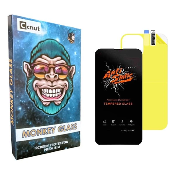 محافظ صفحه نمایش کوکونات مدل mnk Antistatic مناسب برای گوشی موبایل اپل iPhone 13  به همراه محافظ پشت گوشی