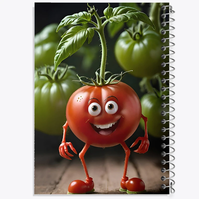 دفتر مشق 100 برگ خندالو طرح گوجه فرنگی بامزه کد F7506
