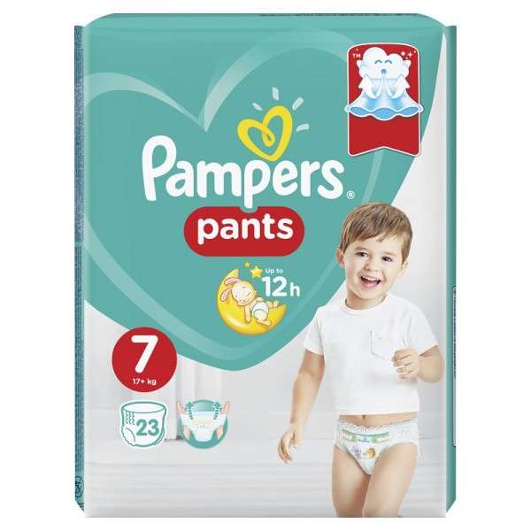 پوشک پمپرز مدل شورتی سایز 7 بسته 23 عددی