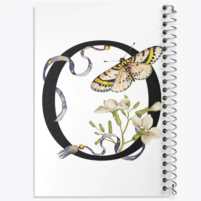 دفتر نت موسیقی 50 برگ خندالو مدل پروانه و حرف O کد F2816