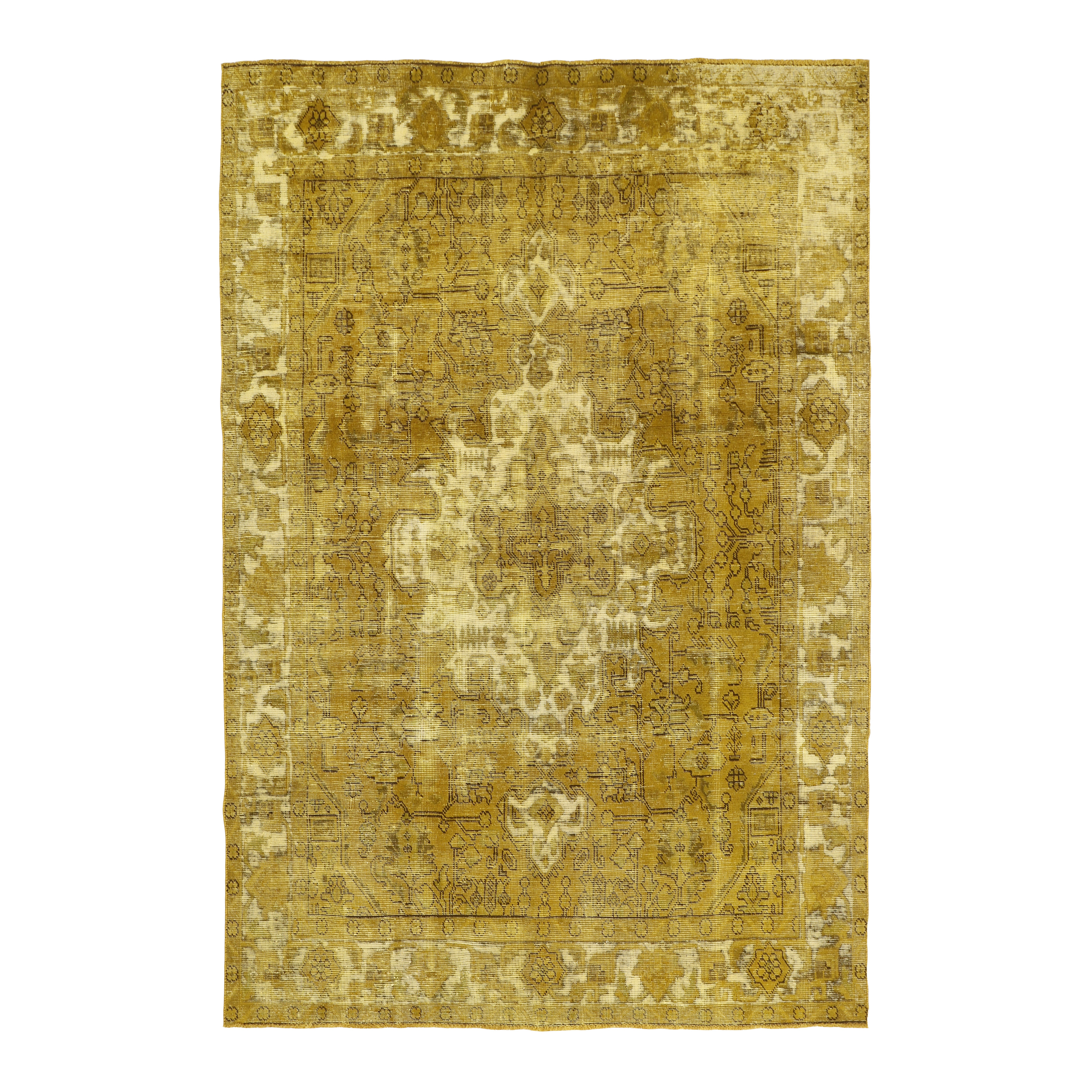 فرش دستبافت رنگ شده پنج و نیم متری طرح وینتیج کد 538613