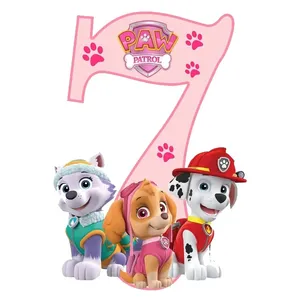 استند رومیزی تولد مدل عدد 7 طرح سگ های نگهبان 