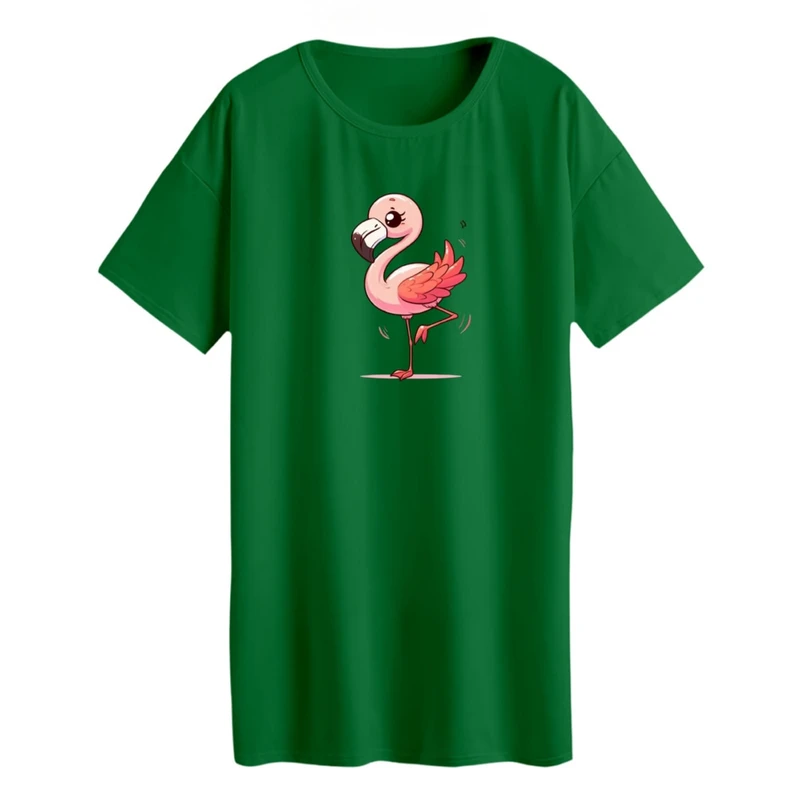 تی شرت لانگ آستین کوتاه زنانه مدل فلامینگو کد 01