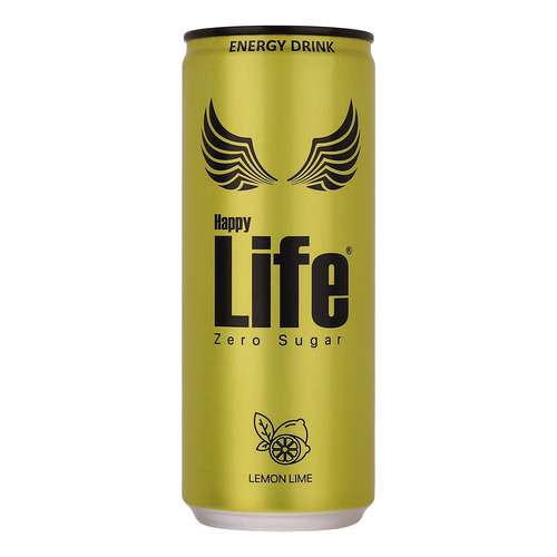 نوشیدنی انرژی زا بدون قند با طعم لیمو هپی لایف - 250 میلی لیتر