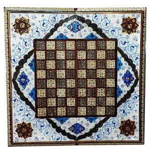 صفحه شطرنج خاتم کاری طرح ابر و باد