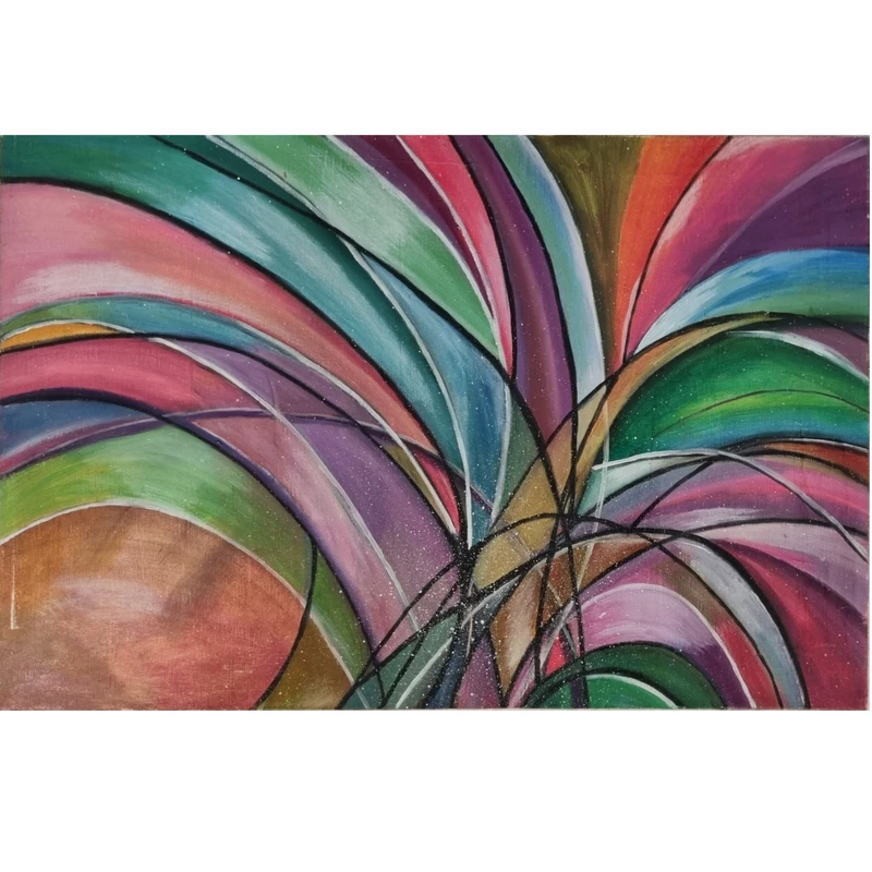 تابلو نقاشی اکریلیک مدل آبستره طرح کمان کد 106