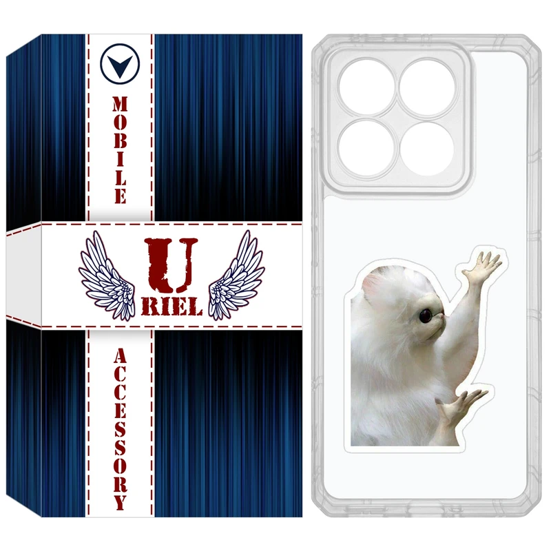 کاور یوریل مدل Clear کد 89 طرح میمون سفید مناسب برای گوشی موبایل شیائومی 14T / 14T Pro