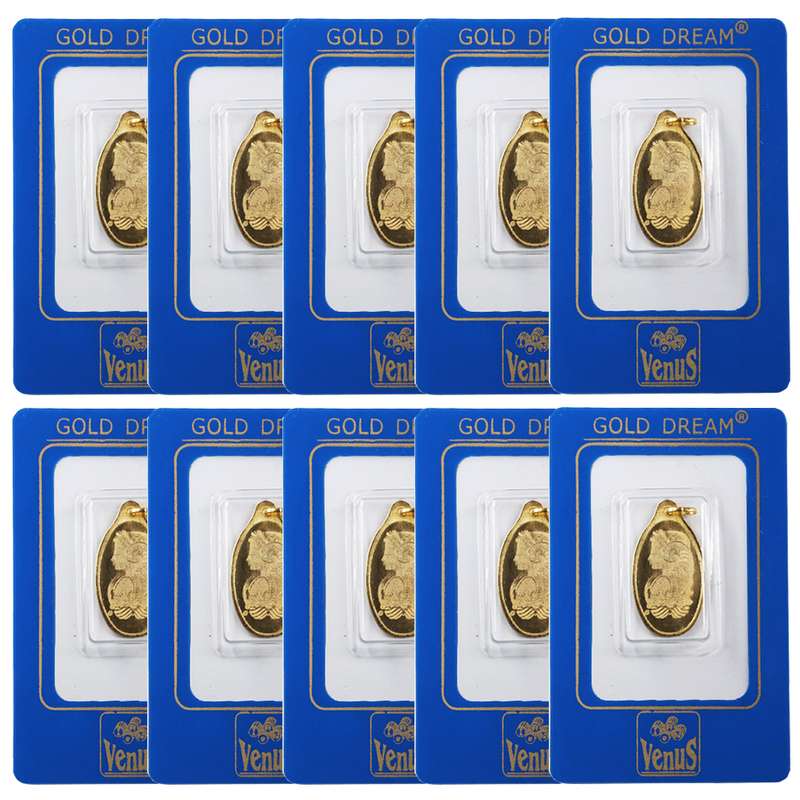 شمش طلا 18 عیار مدل 1403 مجموعه 10 عددی