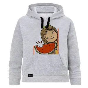 هودی دخترانه مدل یلدا کوچولو کد J67 رنگ طوسی