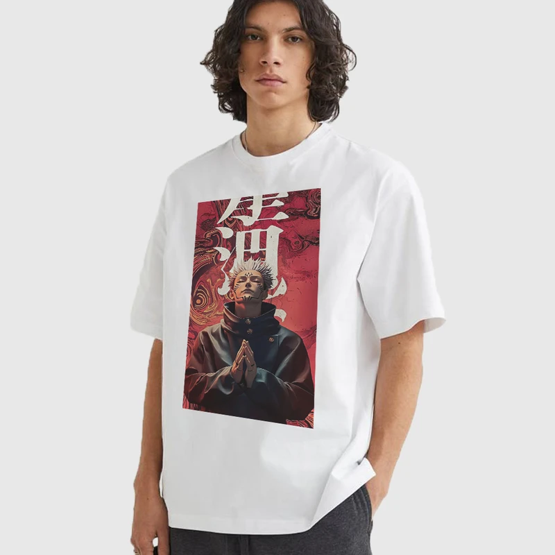 تی شرت آستین کوتاه مردانه مدل انیمه ای سوکونا جوجوتسوکایسن anm506