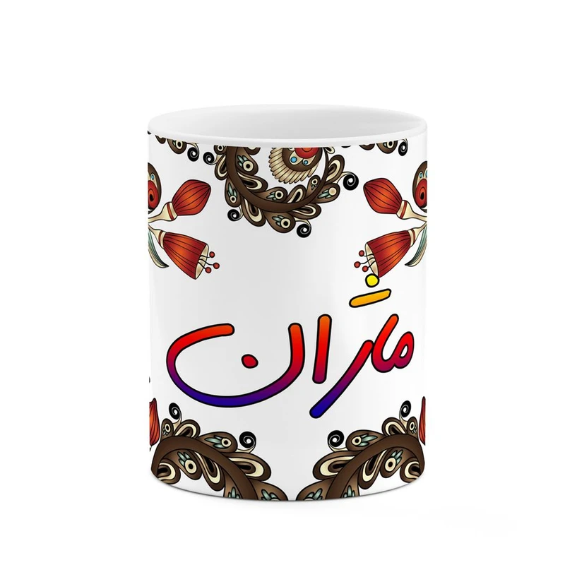 ماگ کاکتی مدل اسم ماژان طرح سنتی گل و بته کد mgh46968