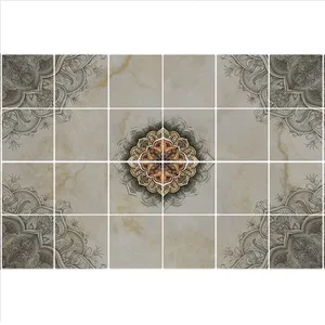 تایل سقفی طرح اسلیمی کد 3D2074-24 سایز 60x60 سانتی متر مجموعه 24 عددی