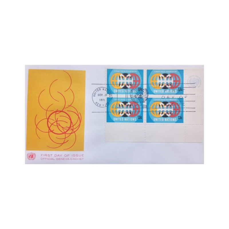 تمبر یادگاری مدل پاکت مهر روز سازمان ملل مجموعه 4 عددی 