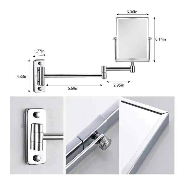 آینه سرویس بهداشتی ترونی مدل مستطیل کد 840