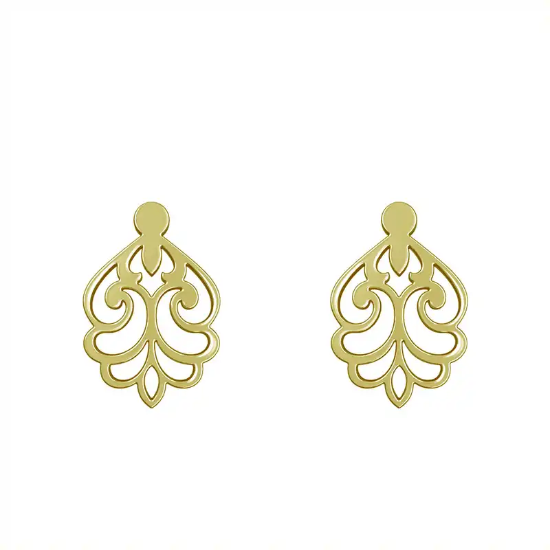 گوشواره طلا 18 عیار زنانه مدوپد مدل هندسی کد GA1-15123