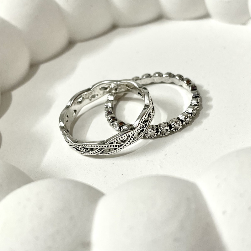 انگشتر زنانه آی ام مدل سیاه قلم مجموعه 2 عددی انگشتر زنانه آی ام مدل سیاه قلم مجموعه 2 عددی