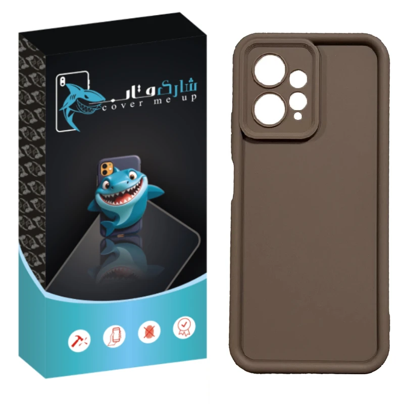 کاور شارک قاب مدل سیلیکونی سولید مناسب برای گوشی موبایل شیائومی Redmi Note 12 4G