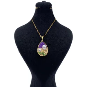 گردنبند زنانه مدل میناکاری KYTAKMIN020