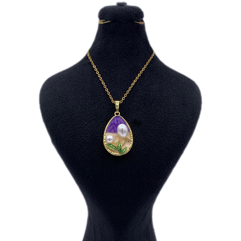 گردنبند زنانه مدل میناکاری KYTAKMIN020