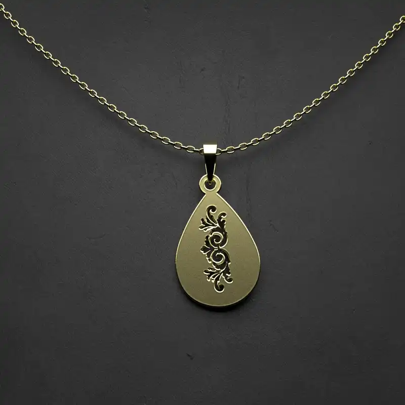 گردنبند طلا 18 عیار زنانه مدوپد مدل هندسی کد W2-1-1032