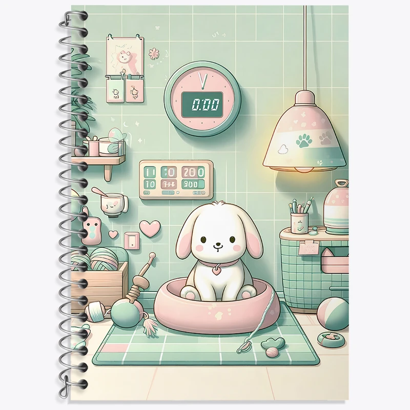 دفتر زبان 50 برگ خندالو مدل دو خط طرح سگ کیوت کد N4048