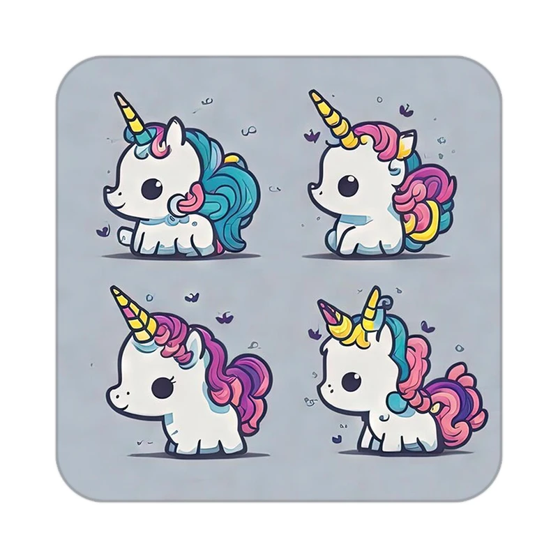 زیر لیوانی کاکتی طرح اسب تک شاخ و یونیکورن مدل mp30573