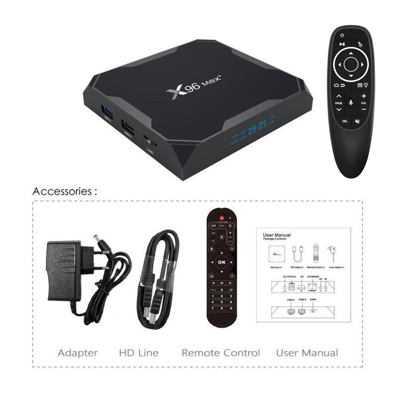 اندروید باکس مدل X96 max plus 4/32 به همراه Air mouse
