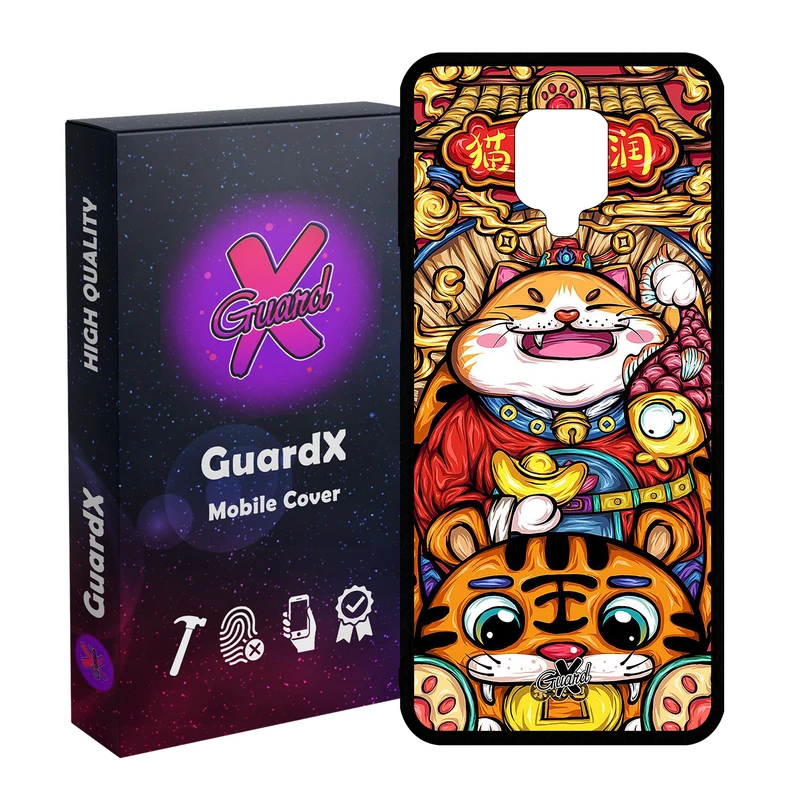کاور گارد ایکس طرح گربه مدل Glass10440 مناسب برای گوشی موبایل شیائومی Redmi Note9 Pro/Note 9 Pro Max/Redmi Note 9S/MI Poco M2 Pro