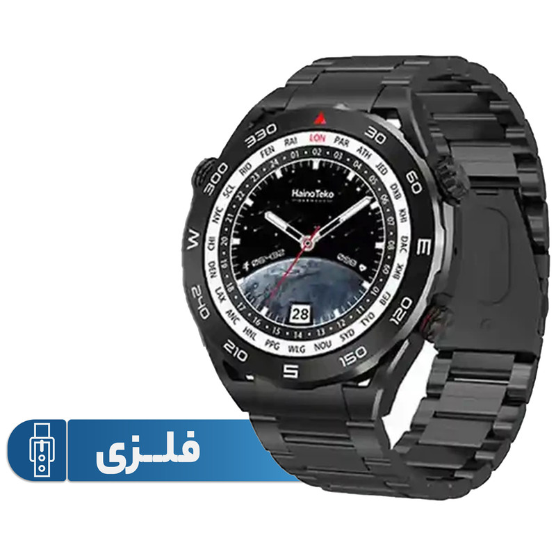 ساعت هوشمند هاینو تکو مدل KDU WASHEMI RW 27 OPENAME  دارای قابلیت های صفحه نمایش رنگی بند فلز