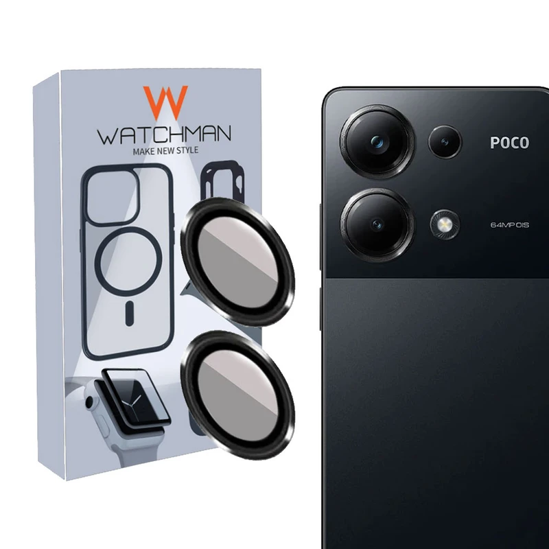 محافظ لنز دوربین واچ من مدل Ring Metal-4K مناسب برای گوشی موبایل شیائومی POCO M6 PRO 4G