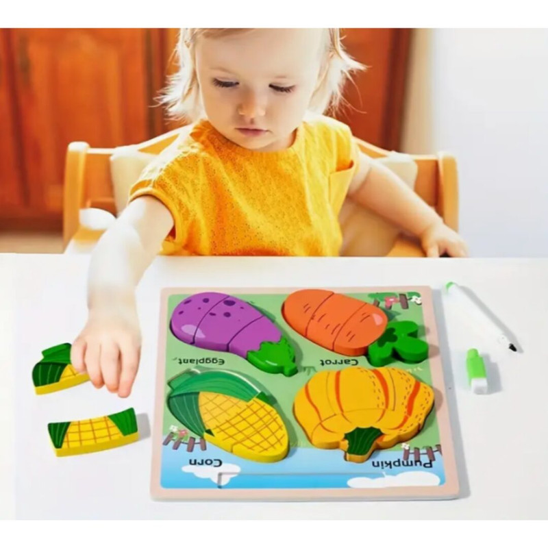 پازل 16 تکه مدل سبزیجات وایت بردی