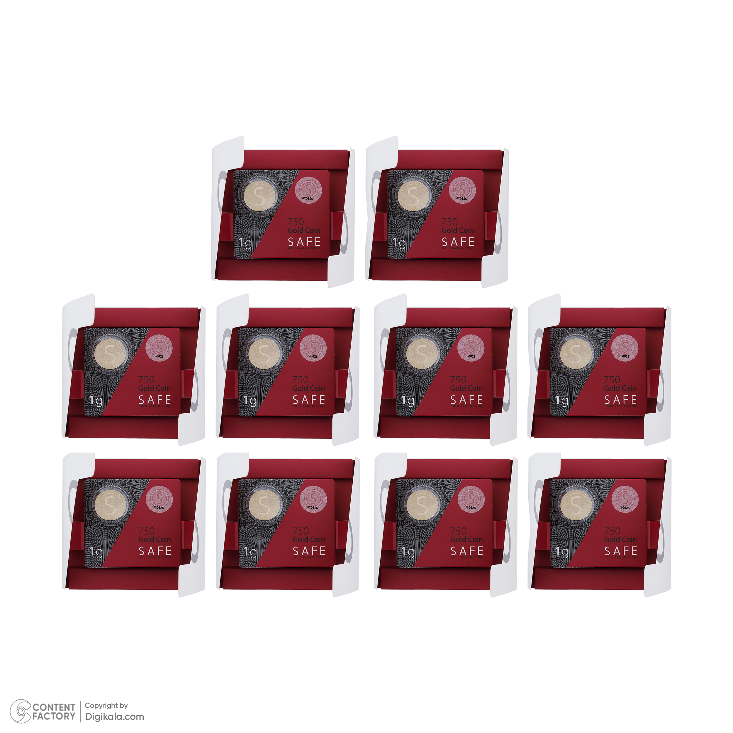 شمش طلای 18 عیار طلای سیف مدل H10 بسته 10 عددی