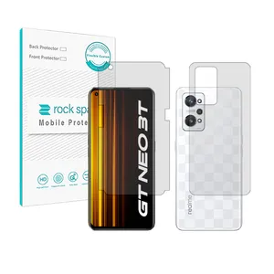 Rockspace HyGEL model clear screen protector suitable for Realme GT Neo3t mobile phone along with the phone back protector