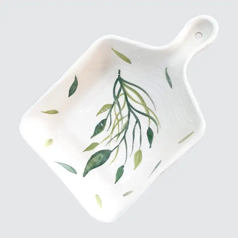 ظرف سرامیکی طرح برگ مدل تابه ای کد ZP23