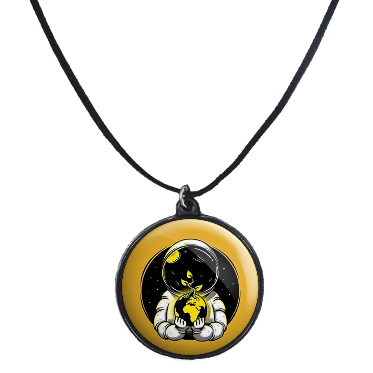 گردنبند پرمانه طرح فضانورد کد pmb.10336مدل دو طرفه