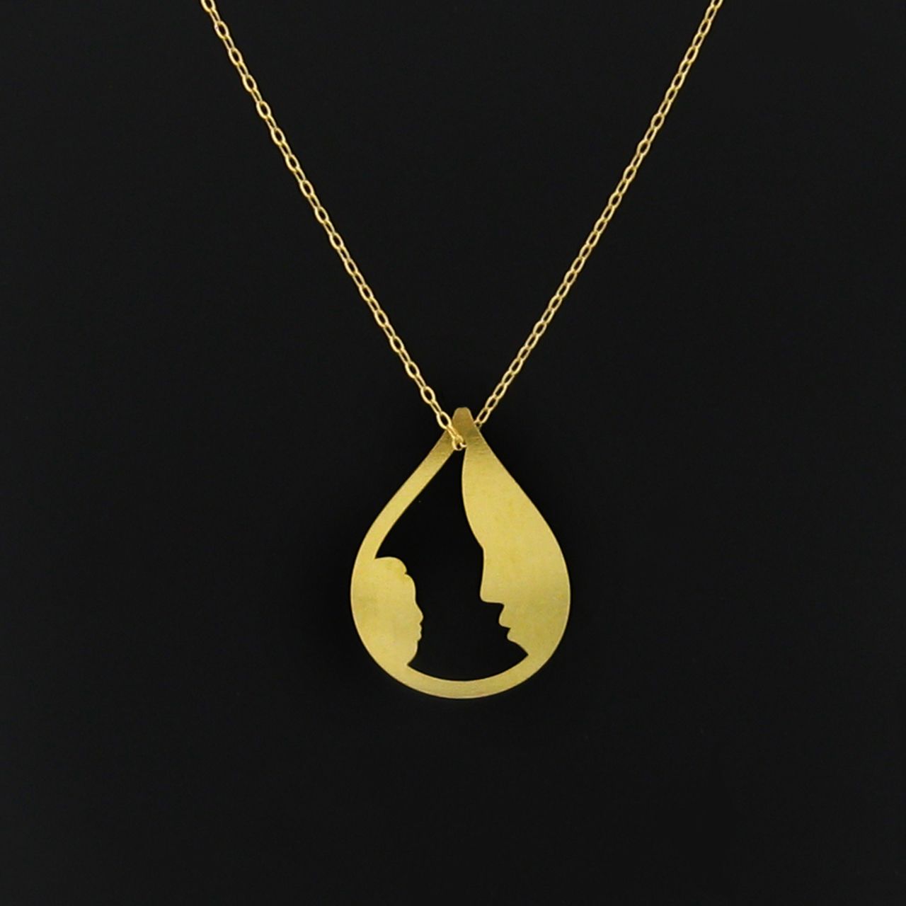 گردنبند طلا 18 عیار زنانه کاپانی طرح مادر و کودک کد KN045 -  - 1